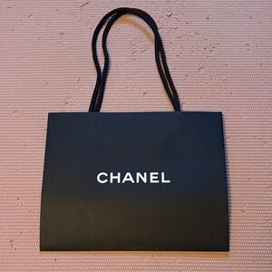 CHANEL Black bag with White Logo